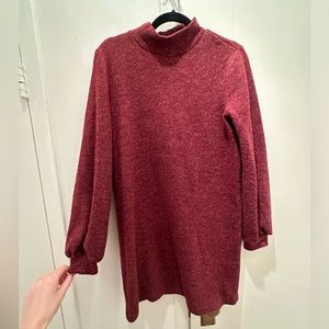 Lulu’s Burgundy Mock Neck Sweater Dress - size small - like new
